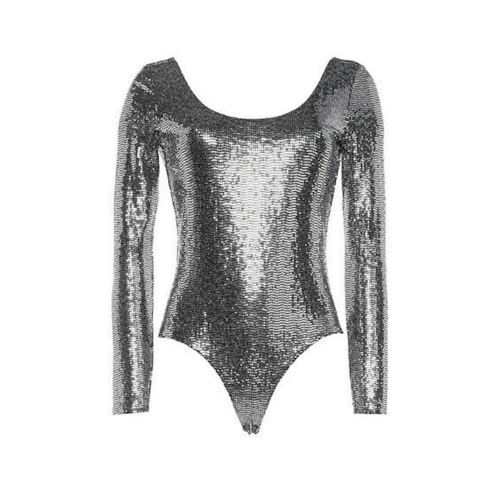 Gucci - Metallic-lizard Print Scoop-neck Bodysuit - M